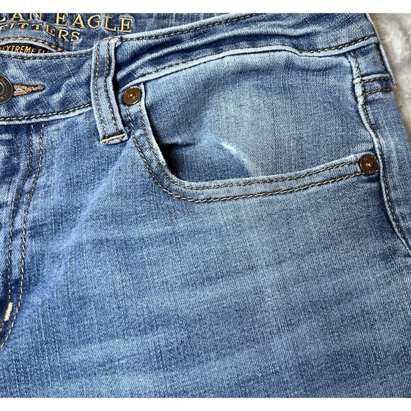 American Eagle Slim Straight Jeans Mens Size 32x34 Blue Denim Stretch Casual - Picture 14 of 16